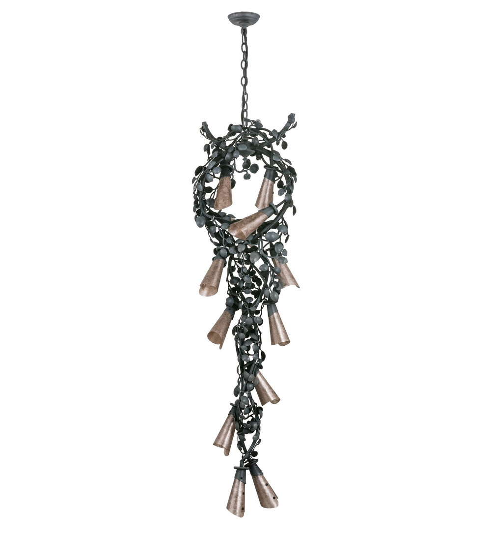 Meyda Tiffany - 138480 - 12 Light Pendant - Vinca Vine - Antique Iron Gate