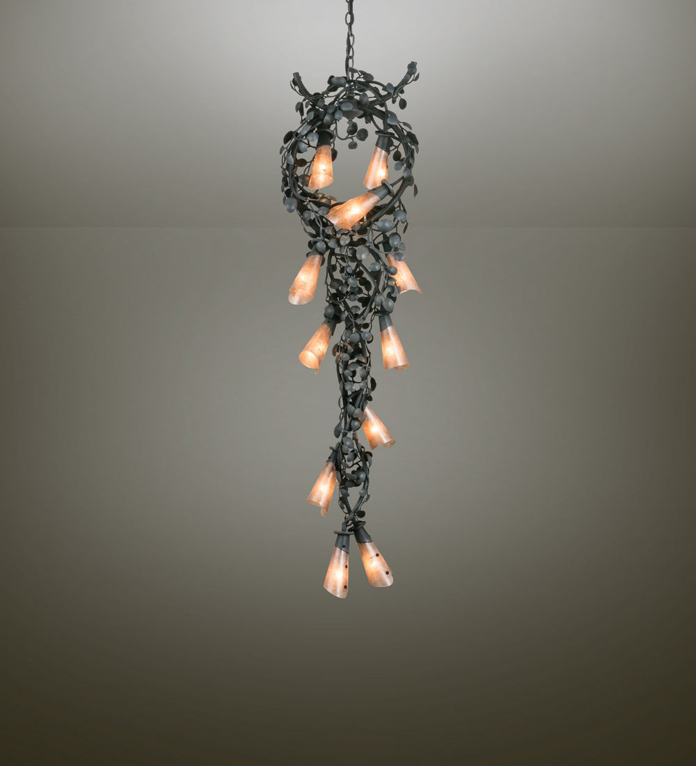 Meyda Tiffany - 138480 - 12 Light Pendant - Vinca Vine - Antique Iron Gate