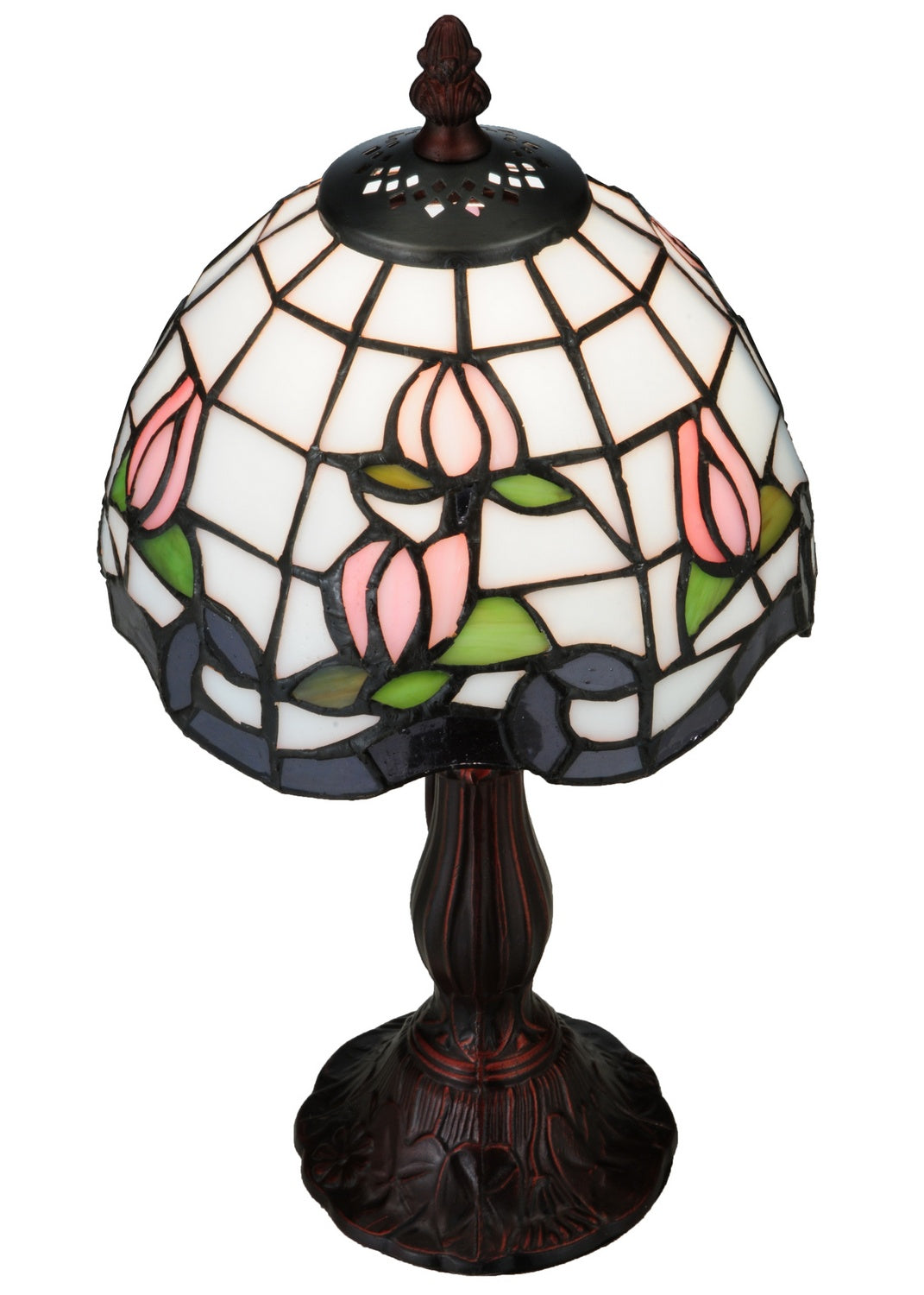 Meyda Tiffany - 139081 - One Light Mini Lamp - Roseborder - Craftsman Brown