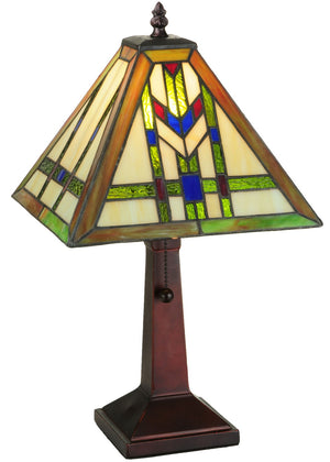 Meyda Tiffany - 139973 - One Light Table Base - Prairie Wheat - Beige Green Lt Blue Burgundy