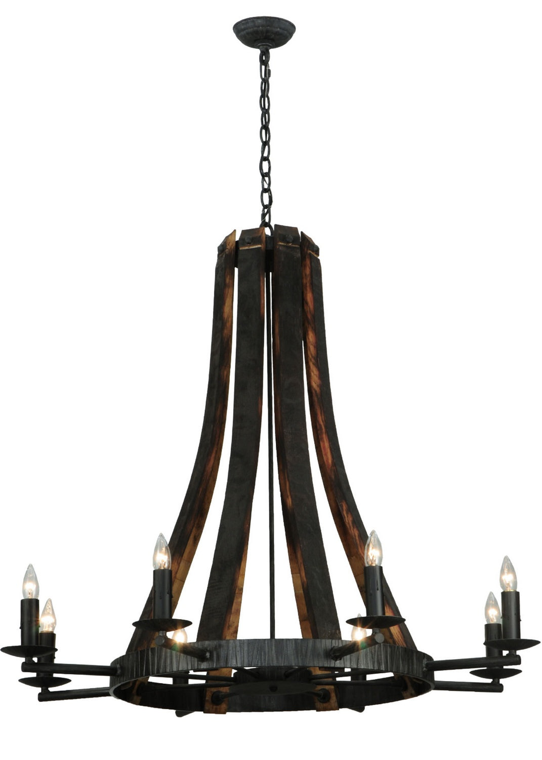 Meyda Tiffany - 140164 - Eight Light Chandelier - Barrel Stave - Antique Iron Gate