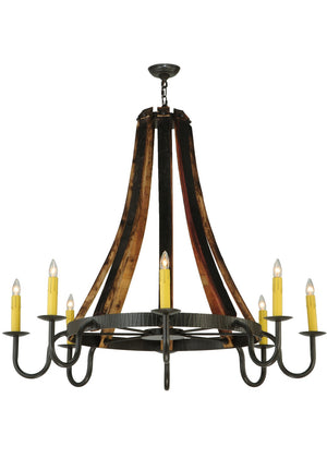 Meyda Tiffany - 140876 - Eight Light Chandelier - Barrel Stave - Timeless Bronze