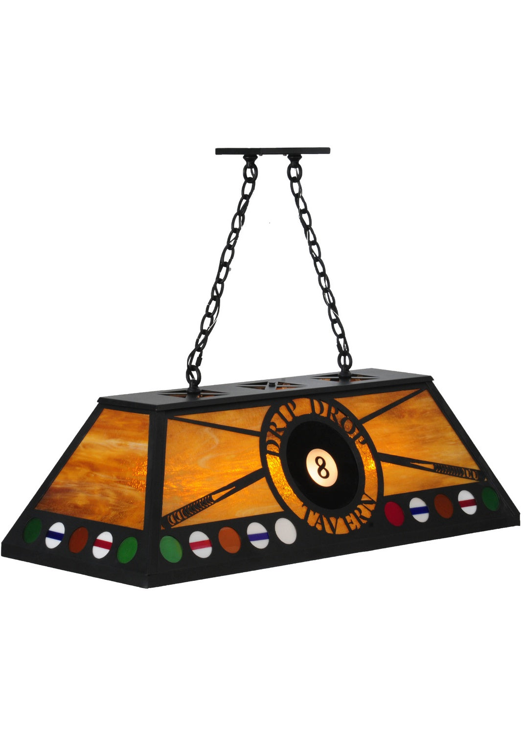 Meyda Tiffany - 140891 - Nine Light Oblong Pendant - 8 Ball Personalized - Textured Black