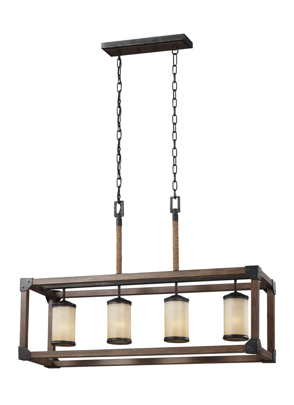 Generation Lighting. - 6613304-846 - Four Light Island Pendant - Dunning - Stardust