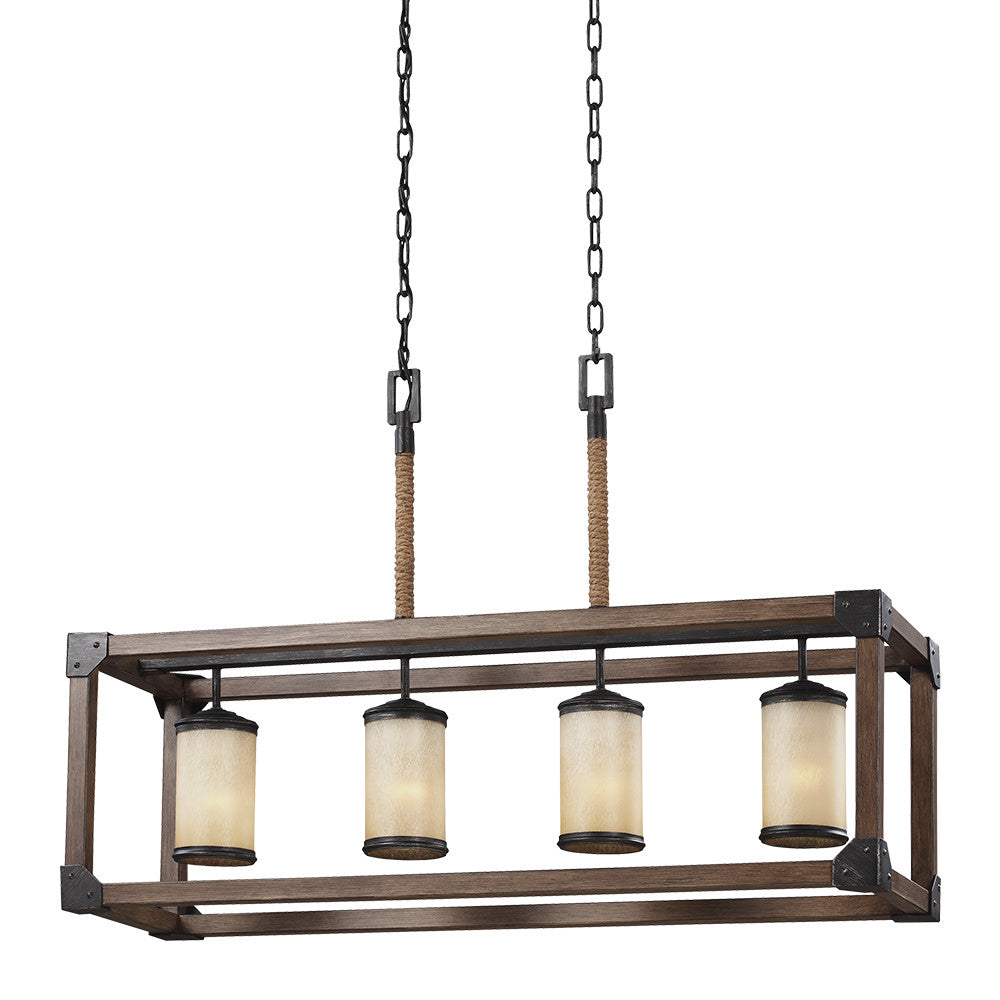 Generation Lighting. - 6613304-846 - Four Light Island Pendant - Dunning - Stardust