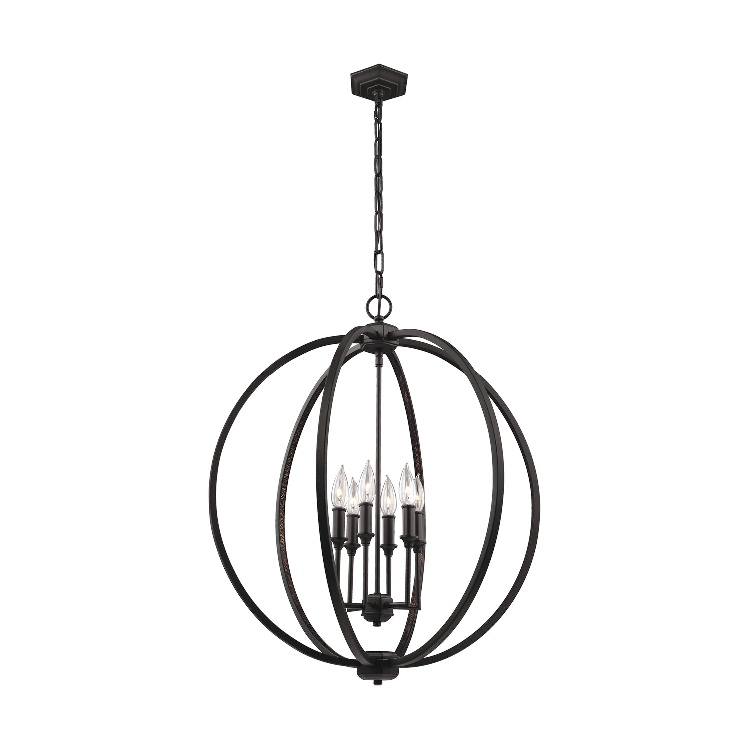 Visual Comfort Studio - F3061/6ORB - Six Light Pendant - Corinne - Oil Rubbed Bronze