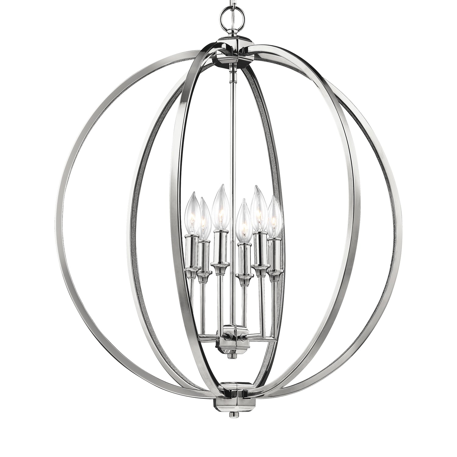 Visual Comfort Studio - F3061/6PN - Six Light Pendant - Corinne - Polished Nickel