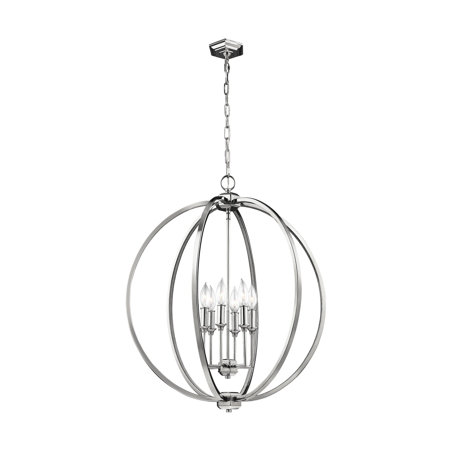 Visual Comfort Studio - F3061/6PN - Six Light Pendant - Corinne - Polished Nickel