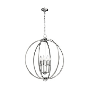 Visual Comfort Studio - F3061/6PN - Six Light Pendant - Corinne - Polished Nickel