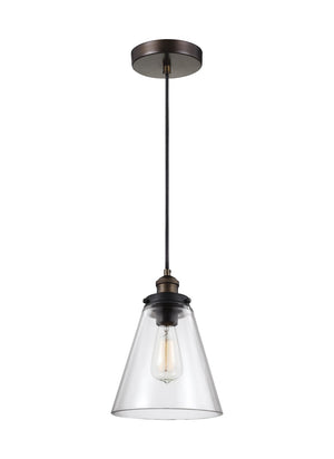 Visual Comfort Studio - P1347PAGB/DWZ - One Light Pendant - Baskin - Painted Aged Brass / Dark Weathered Zinc