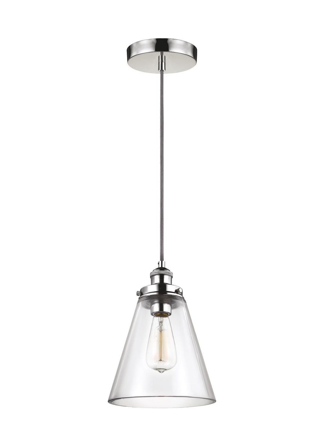 Visual Comfort Studio - P1347PN - One Light Pendant - Baskin - Polished Nickel