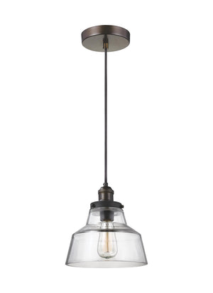 Visual Comfort Studio - P1348PAGB/DWZ - One Light Pendant - Baskin - Painted Aged Brass / Dark Weathered Zinc