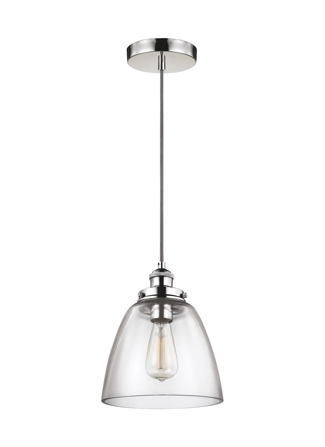 Visual Comfort Studio - P1349PN - One Light Pendant - Baskin - Polished Nickel