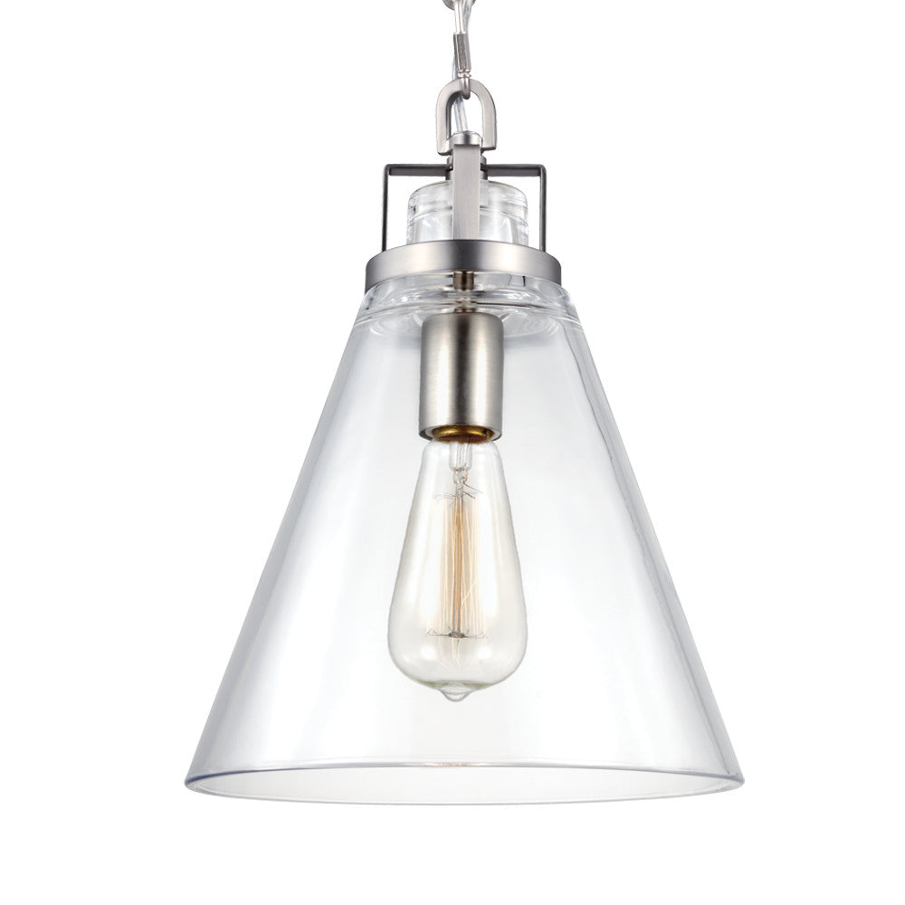 Visual Comfort Studio - P1370SN - One Light Pendant - Frontage - Satin Nickel