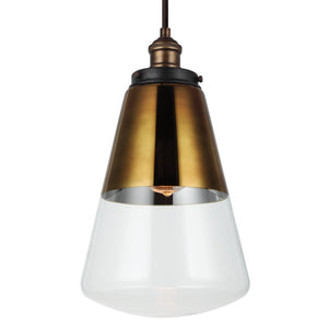 Visual Comfort Studio - P1373PAGB/DWZ - One Light Pendant - Waveform - Painted Aged Brass / Dark Weathered Zinc