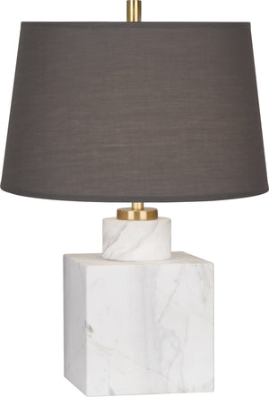 Robert Abbey - 795X - One Light Accent Lamp - Jonathan Adler Canaan - Carrara Marble Base w/Antique Brass