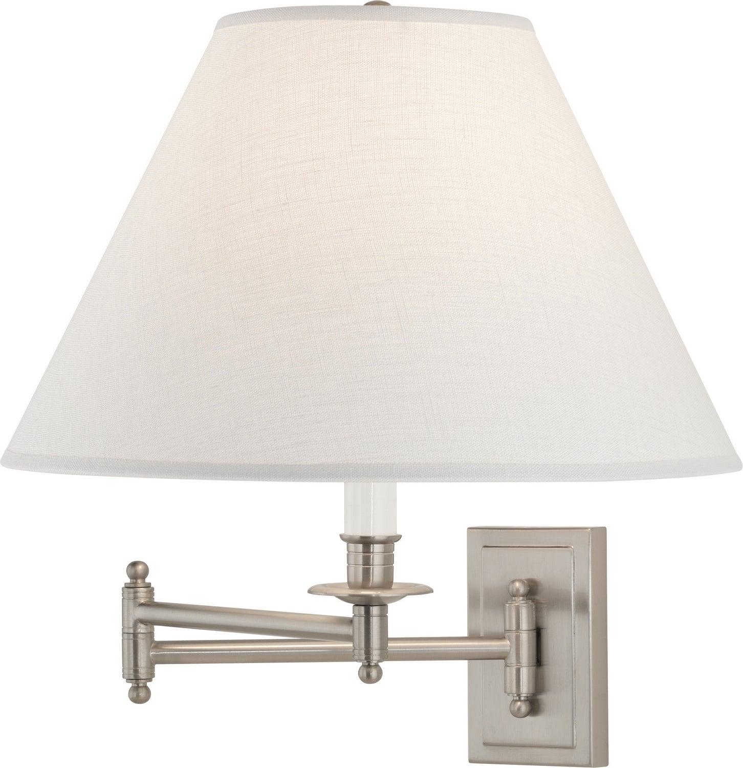 Robert Abbey - B1504ALT - One Light Wall Swinger - Kinetic Linen Shade - Brushed Chrome