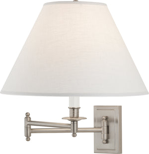 Robert Abbey - B1504ALT - One Light Wall Swinger - Kinetic Linen Shade - Brushed Chrome