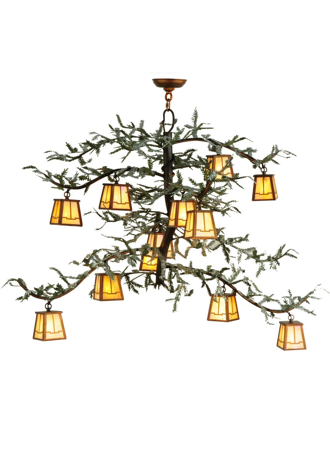 Meyda Tiffany - 141349 - 12 Light Chandelier - Pine Branch - Green Branches W/White Snow