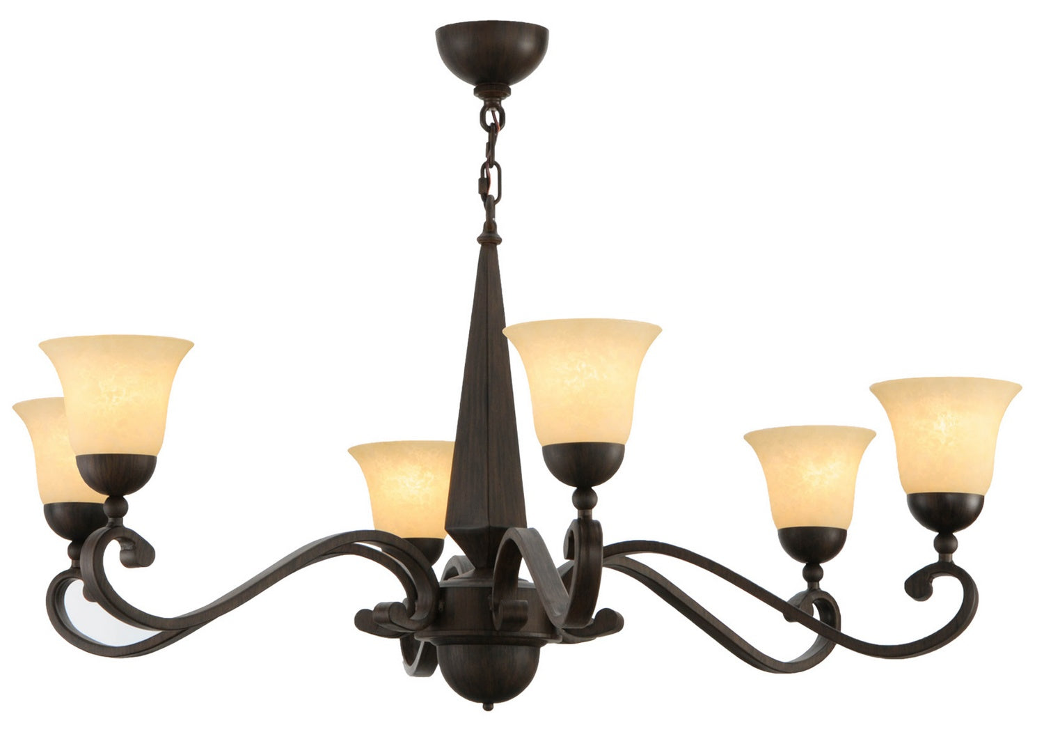 Meyda Tiffany - 141664 - Six Light Chandelier - Muirfield - Classic Rust