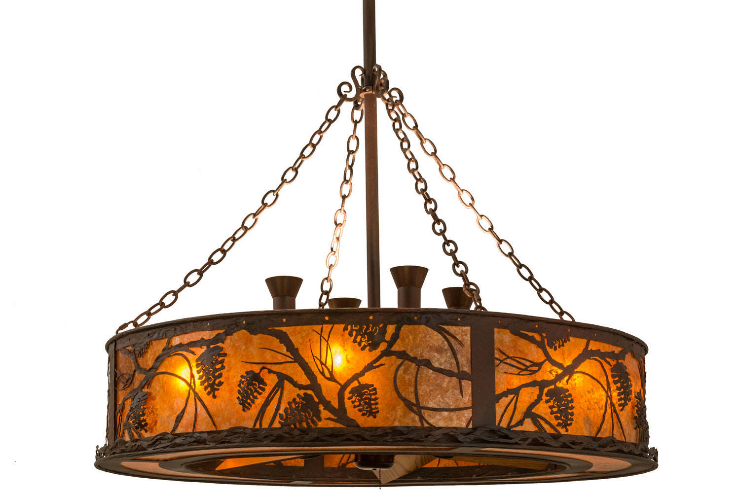 Meyda Tiffany - 141752 - 12 Light Chandel-Air - Whispering Pines - Rust,Wrought Iron