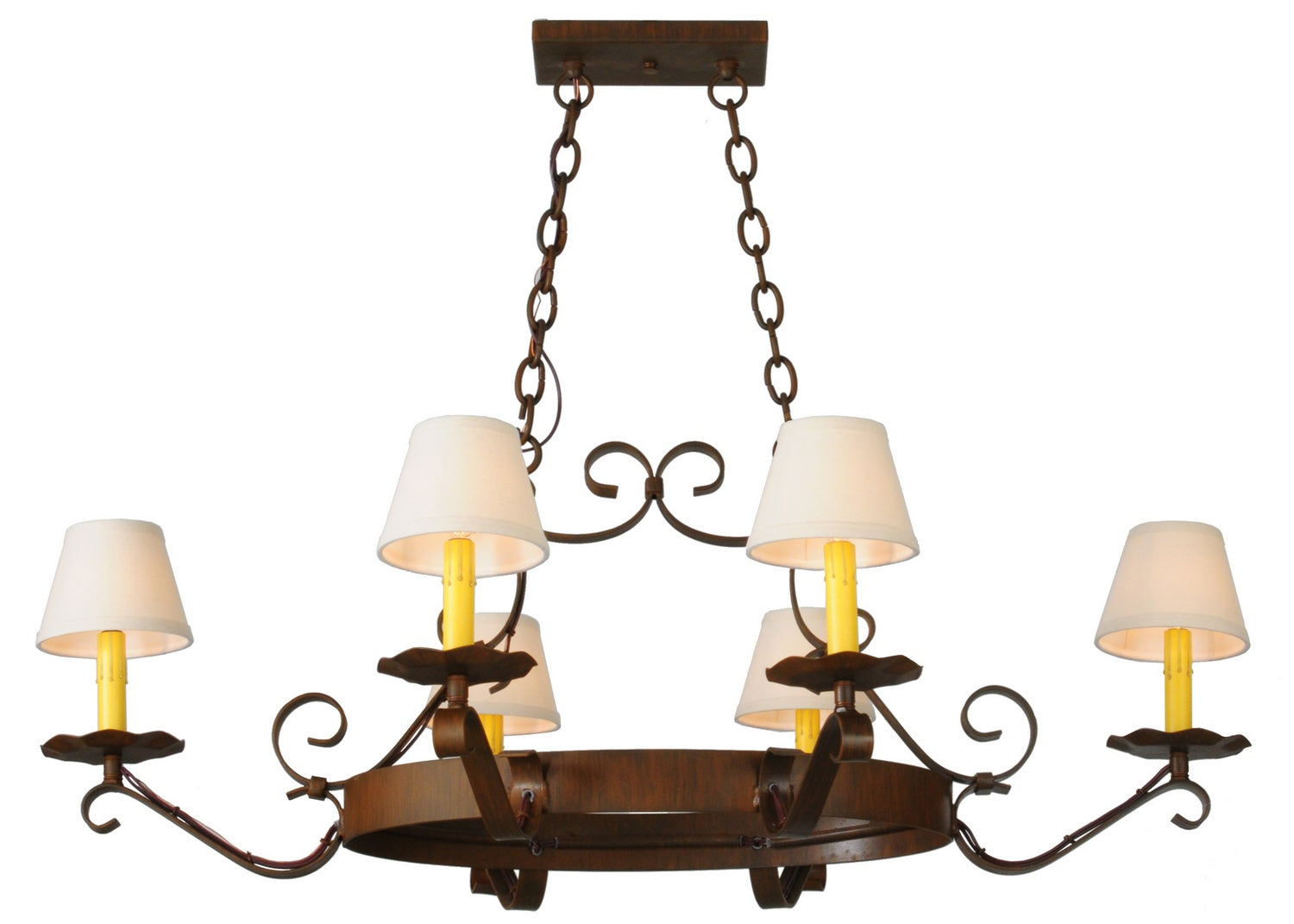 Meyda Tiffany - 141763 - Six Light Chandelier - Handforged - Antique Brass