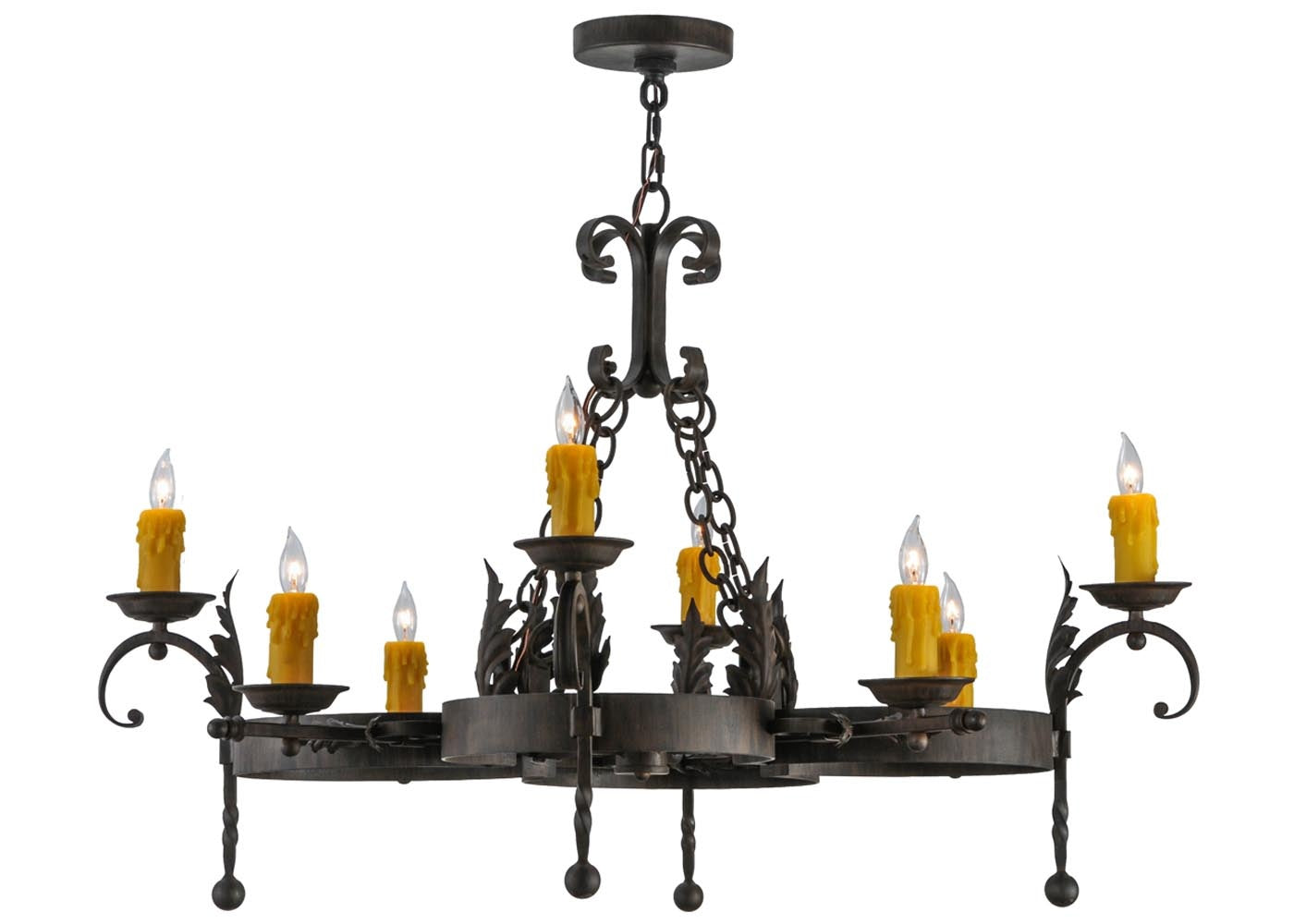 Meyda Tiffany - 142876 - Eight Light Chandelier - Andorra - Black Metal,Rust,Custom