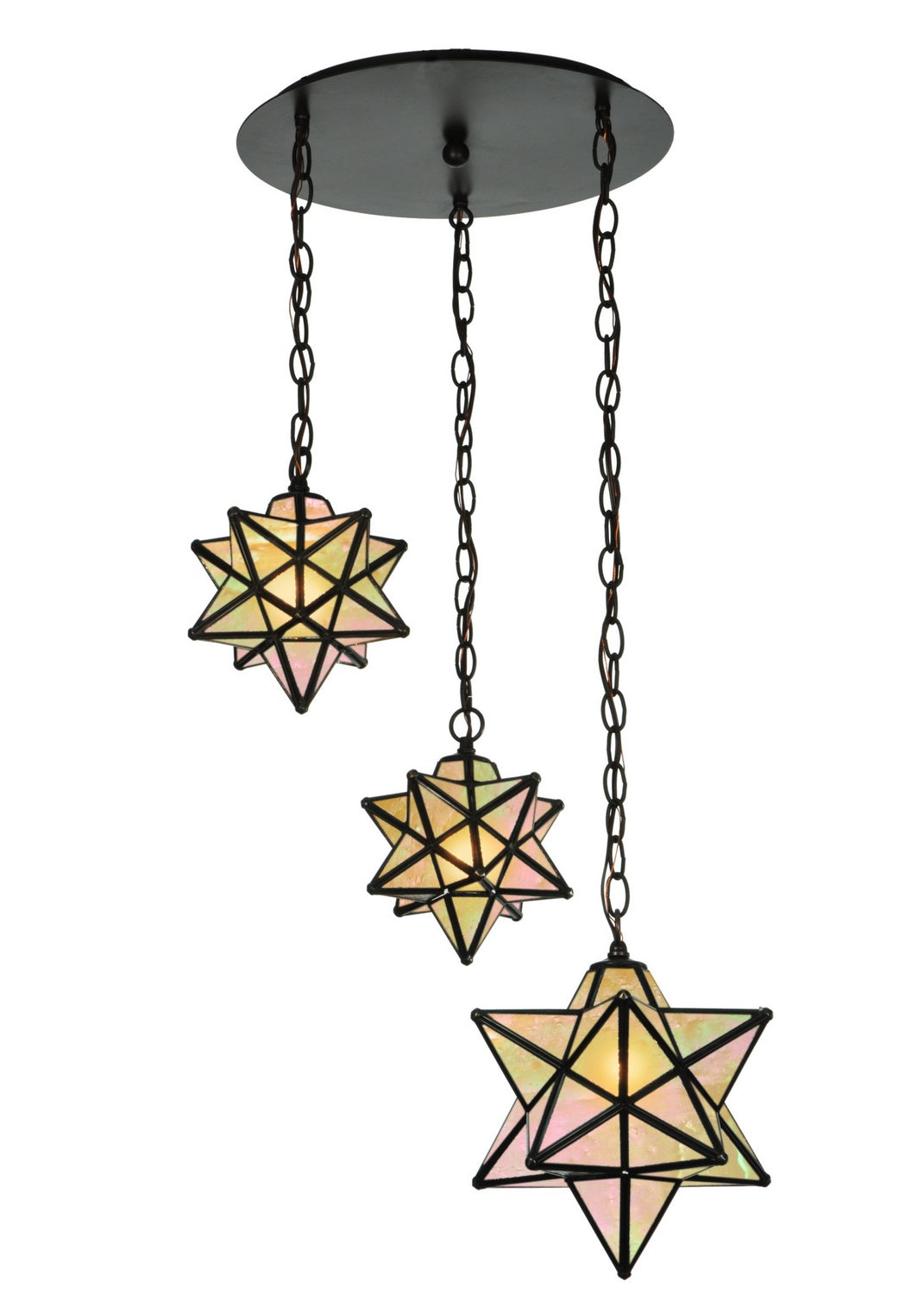 Meyda Tiffany - 143177 - Three Light Pendant - Moravian Star - Oil Rubbed Bronze