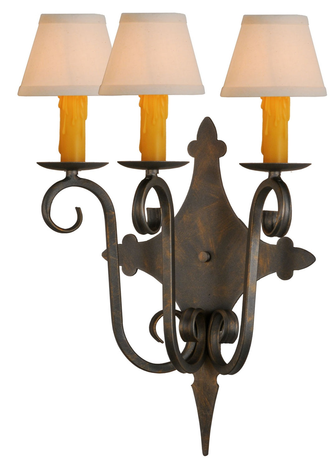 Meyda Tiffany - 143197 - Three Light Wall Sconce - Angelique - French Bronzed