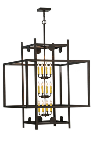 Meyda Tiffany - 143301 - 12 Light Pendant - Quadrato - Mahogany Bronze