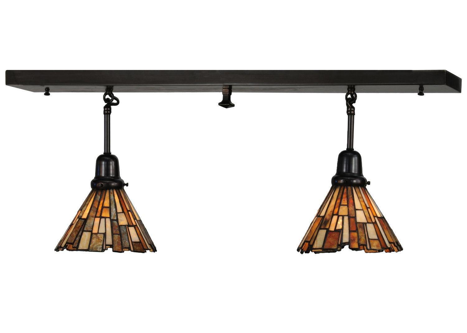 Meyda Tiffany - 143346 - Two Light Island Pendant - Delta - Craftsman Brown