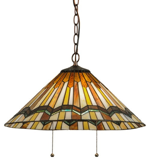 Meyda Tiffany - 143461 - Two Light Pendant - Prairie Delta - Mahogany Bronze