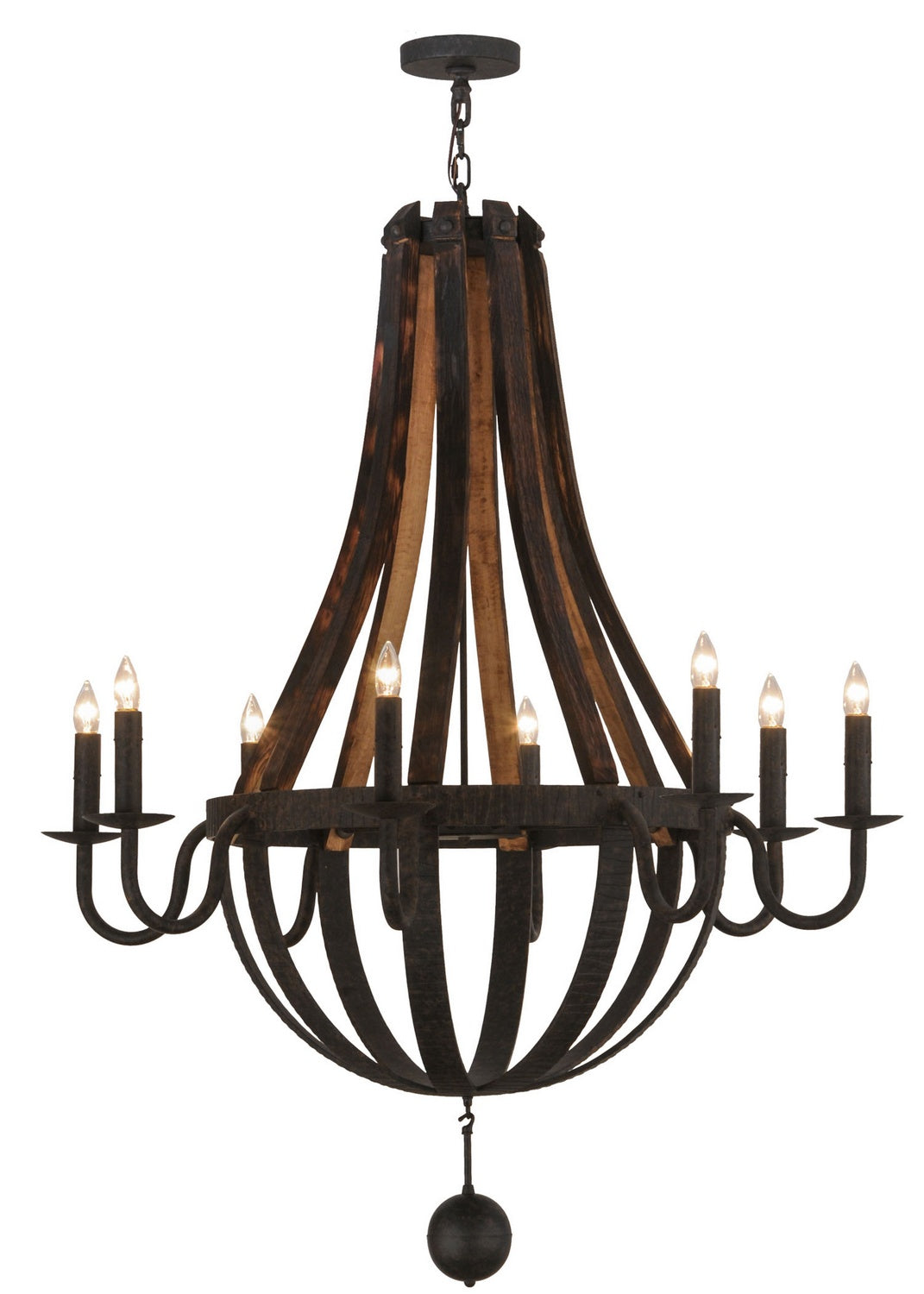 Meyda Tiffany - 143730 - Eight Light Chandelier - Barrel Stave - Coffee Bean