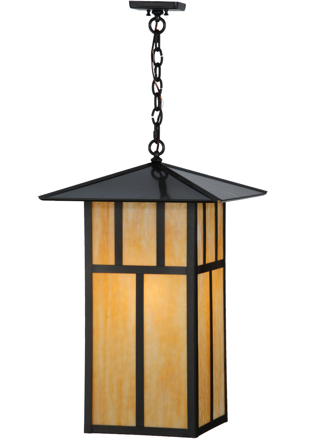 Meyda Tiffany - 144123 - Three Light Pendant - Seneca - Craftsman Brown