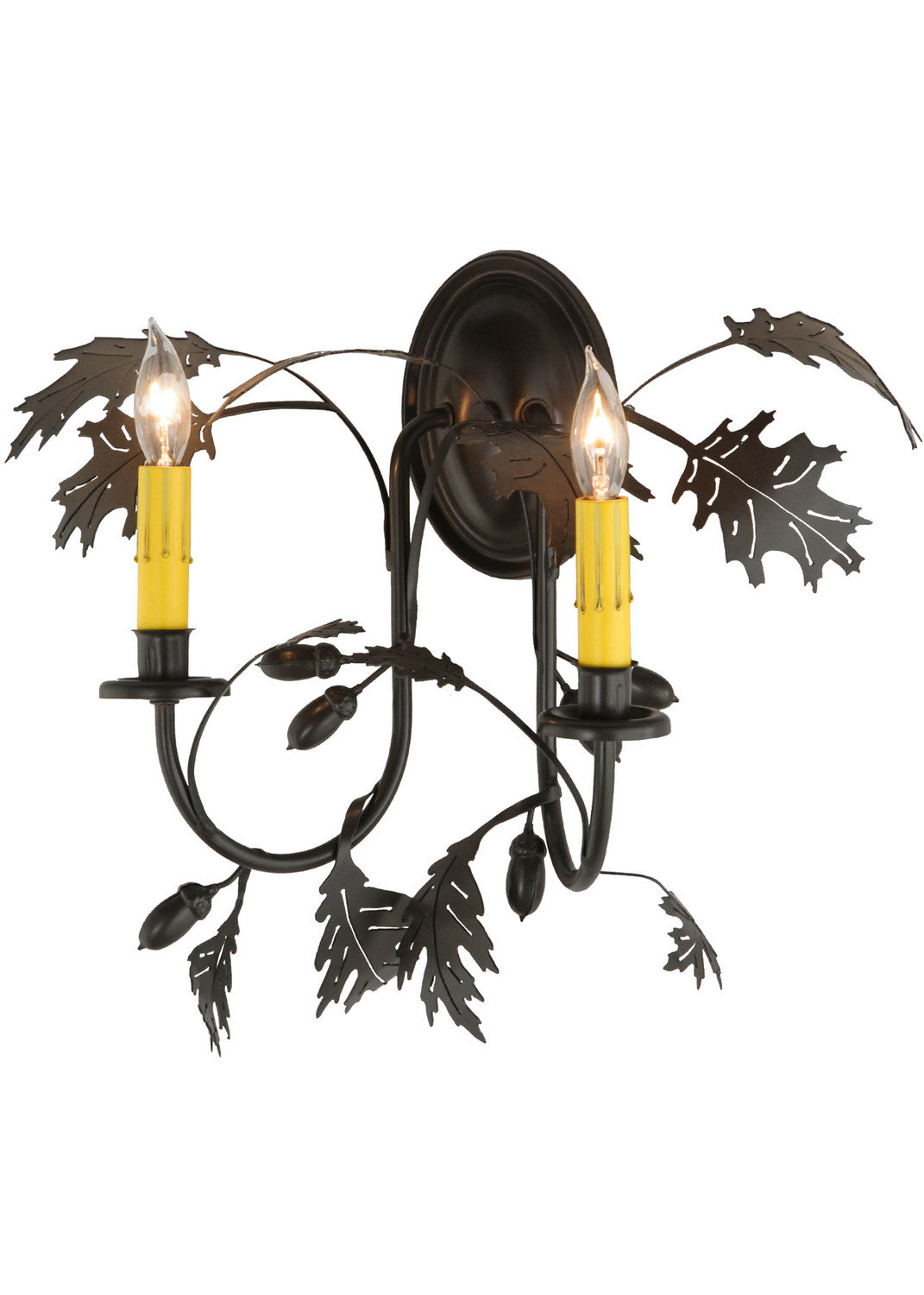 Meyda Tiffany - 144379 - Two Light Wall Sconce - Oak Leaf & Acorn - Timeless Bronze