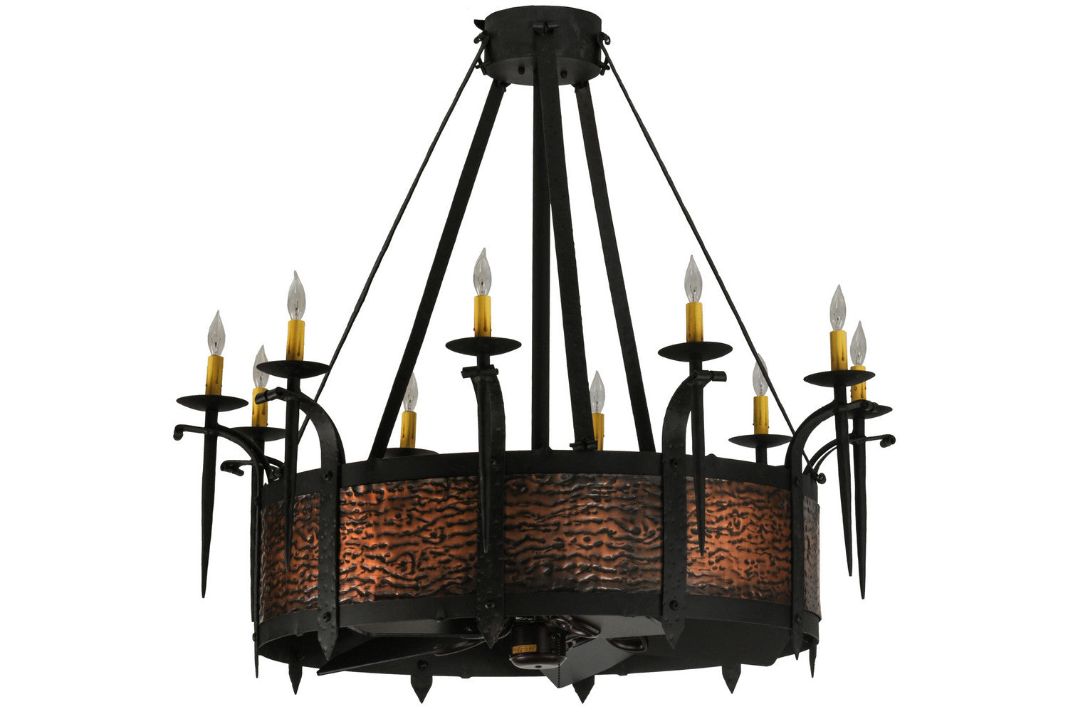 Meyda Tiffany - 144385 - Ten Light Chandel-Air - Costello - Black Metal,Custom,Copper