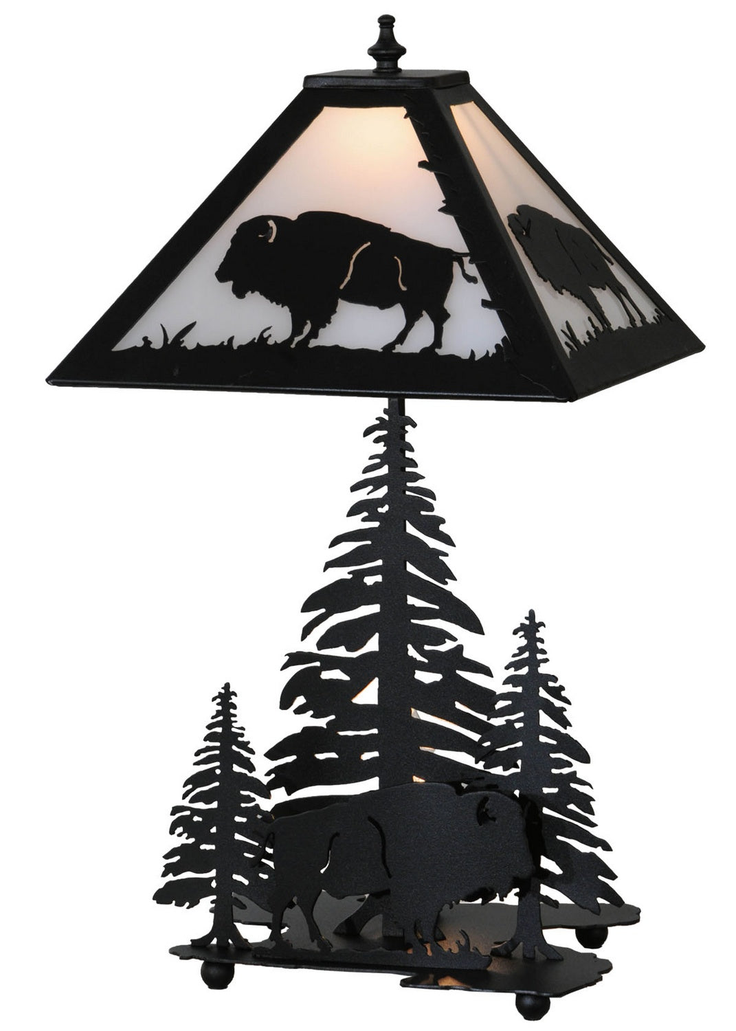 Meyda Tiffany - 144470 - Two Light Table Lamp - Buffalo - Black Metal