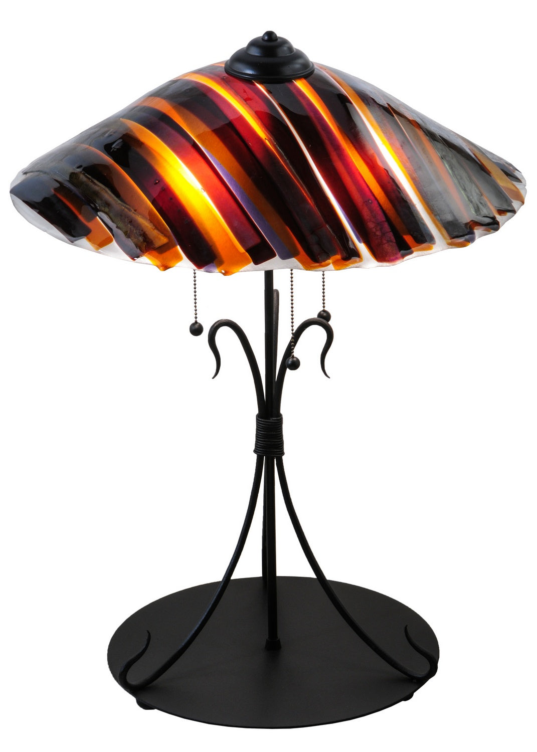 Meyda Tiffany - 144649 - Three Light Table Lamp - Metro Fusion - Black Metal