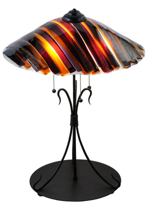 Meyda Tiffany - 144649 - Three Light Table Lamp - Metro Fusion - Black Metal