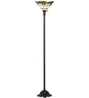 Meyda Tiffany - 144756 - One Light Torchiere - Shell With Jewels - Mahogany Bronze