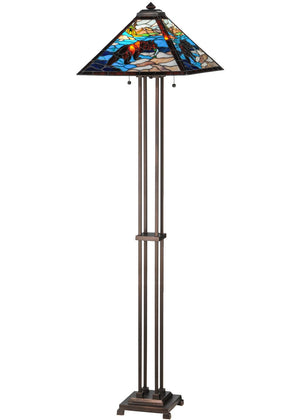 Meyda Tiffany - 145045 - Two Light Floor Lamp - Grizzly Bear - Mahogany Bronze