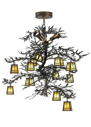 Meyda Tiffany - 145107 - 15 Light Chandelier - Pine Branch - Dark Burnished Antique Copper