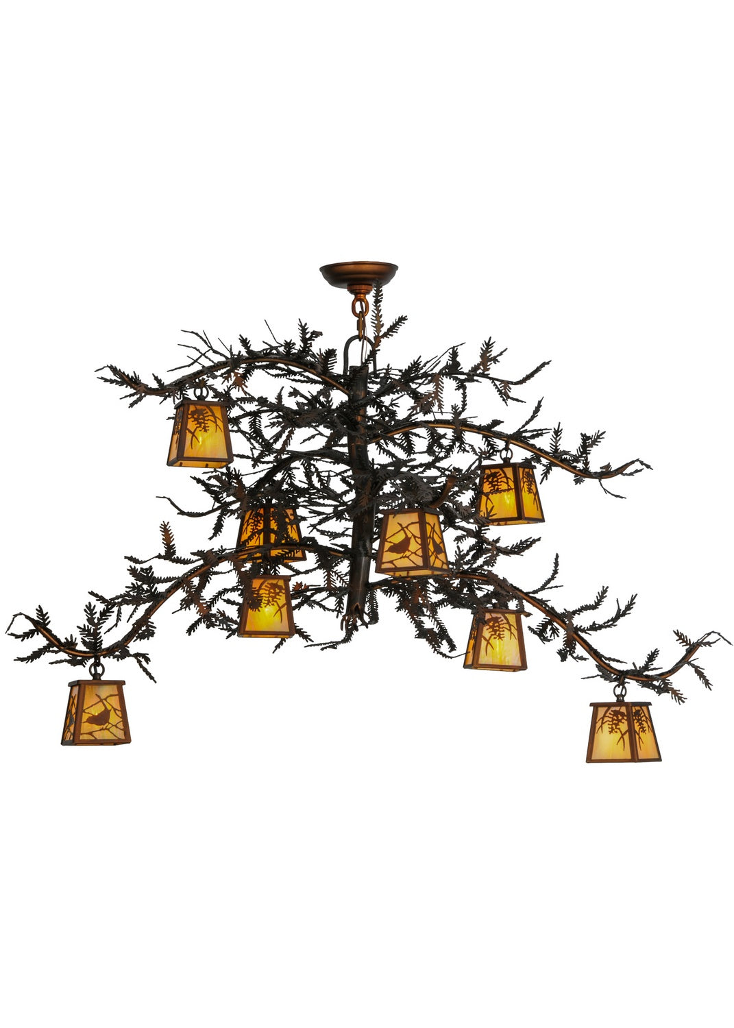 Meyda Tiffany - 145178 - Eight Light Chandelier - Pine Branch - Vintage Copper