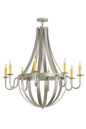 Meyda Tiffany - 145268 - Eight Light Chandelier - Barrel Stave - Nickel Powder Coat