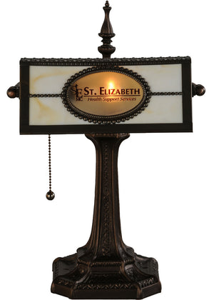 Meyda Tiffany - 145664 - One Light Banker's Lamp - Personalized - Mahogany Bronze