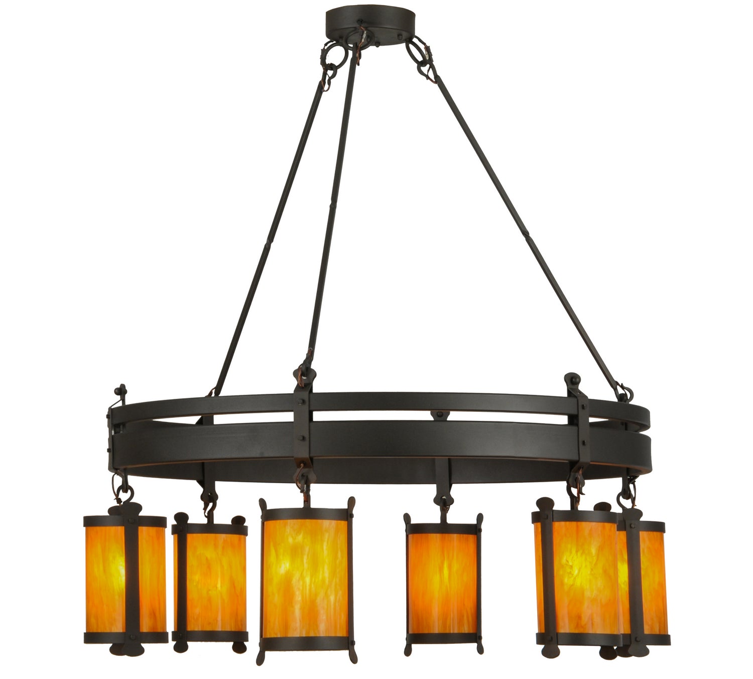 Meyda Tiffany - 146064 - Six Light Chandelier - Beartooth - Wrought Iron