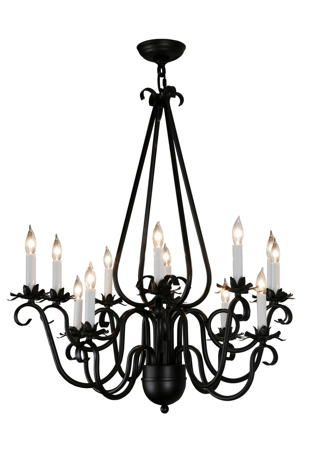 Meyda Tiffany - 146655 - 12 Light Chandelier - Caleb - Black