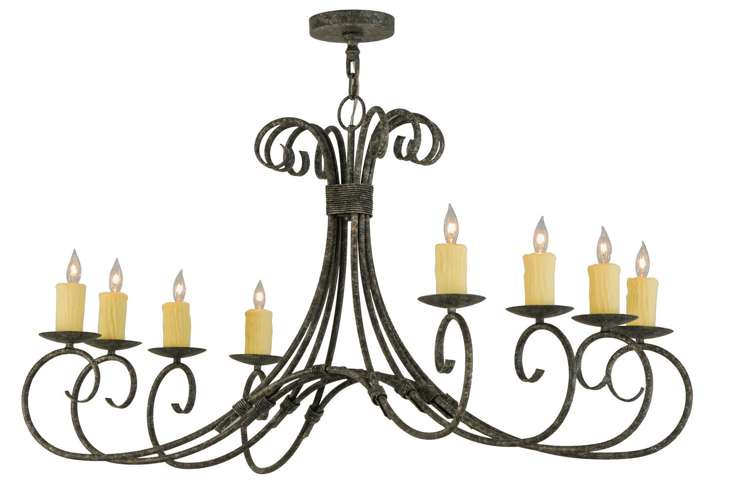 Meyda Tiffany - 146659 - Eight Light Chandelier - Elon - Black Metal,Custom