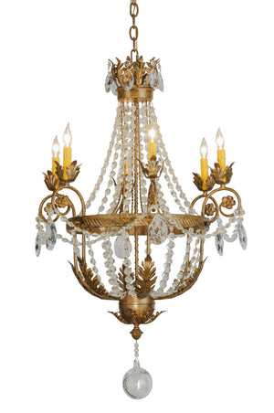 Meyda Tiffany - 146785 - Six Light Chandelier - Antonia - Brushed Gold