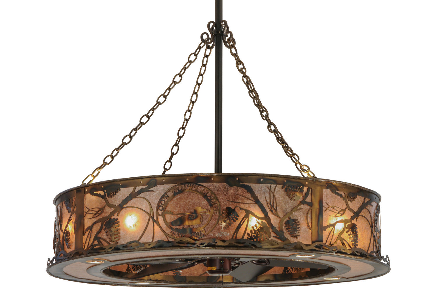 Meyda Tiffany - 147376 - 16 Light Chandel-Air - Whispering Pines - Burnished Copper